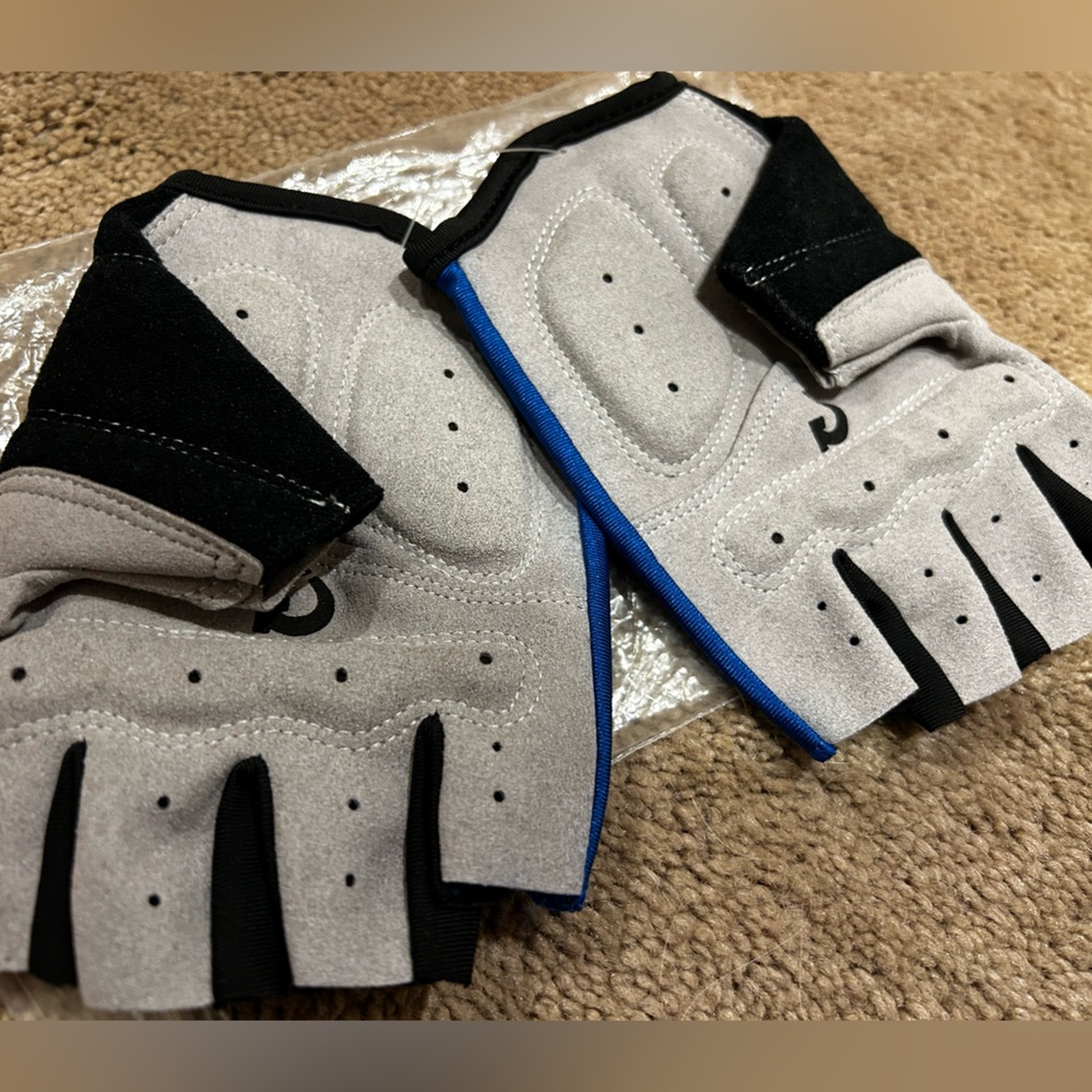 Gearonic Cycling Gloves Shockproof Foam Half Finger  Blue, Large (8-8 1/2 Inch)